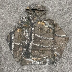 Y2K Russell Outdoors Realtree Camo Hoodie ABC Supply Mens 2XL Sweatshirt Hunting